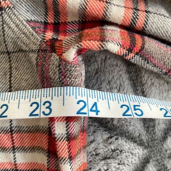 Grayers Mens Button Down Shirt Long Sleeve Plaid Heavy Weight Large Red Gray - Picture 7 of 8